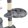 vidaXL Arbre à chat Sisal 138 cm Gris Impression pattes Voir les images du produit 6
