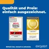 A promotional image showcasing awards and quality seals for the brand Exquisit. Produktbild-Vorschau