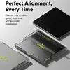 A product shot demonstrating the installation tray for a screen protector. Náhled obrázku produktu