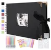 Fotoalbum Scrapbook DIY Set Black 80 Pages Glue-in Náhled obrázku produktu 1