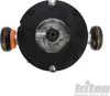 Bottom view of a router base with handles and collet. Anteprima dell’immagine prodotto