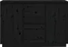 Sideboard Schwarz 111x34x75 cm Massivholz Kiefer Produktbild-Vorschau 6