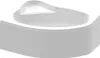 A white corner bathtub with a curved front panel. Produktbild-Vorschau