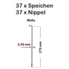 37 Stück Speichen 279mm Spokes silber VERZINKT 2mm inkl. Produktbild-Vorschau 2
