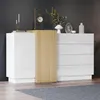 Merax Hochglanz Sideboard mit Holz Maserung, Moderner Produktbild-Vorschau 2