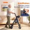 COSTWAY Rollator faltbar & leicht mit Sitz, 2in1 Rollstuhl Produktbild-Vorschau 5