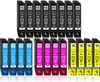 A collection of printer ink cartridges arranged in rows. Produktbild-Vorschau