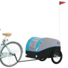 vidaXL Fahrradanhänger Schwarz und Blau 45 kg Eisen Produktbild-Vorschau 3