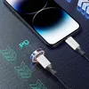 A close-up shot of a smartphone being charged by a magnetic USB-C cable, with graphic elements suggesting fast charging. Produktbild-Vorschau