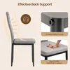 A side profile of a gray chair with text and close-up images highlighting its features. Produktbild-Vorschau