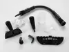 A collection of steam cleaner accessories laid out on a white background. Podgląd zdjęcia produktu
