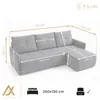 AX LIVING Ecksofa Damascus Schwarz mit Schlaffunktion Produktbild-Vorschau 8