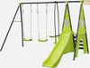 Altalena da giardino con scivolo e canestro, 6 posti, Verde Anteprima dell’immagine prodotto 1