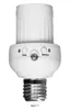 A white lamp socket adapter with a threaded base and a cylindrical top. It has two small buttons labeled 'Timer' and 'Random'. Produktbild-Vorschau