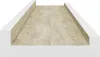 A product shot of two white and oak-colored wall shelves, presented from a slightly elevated, diagonal angle against a white background. Náhled obrázku produktu