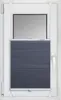 A dark gray pleated blind is installed in a white window frame. Anteprima dell’immagine prodotto