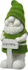 Gartenzwerg WELCOME - Gartenfigur - Magnesia - H: 38cm -  grau, grün Produktbild-Vorschau