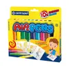 A product box for Centropen Airpens, a set of 10 blowing markers in rainbow colors, with stencils and a child drawing. Produktbild-Vorschau
