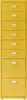 A tall, narrow, bright yellow metal filing cabinet with eight drawers. Anteprima dell’immagine prodotto