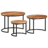 vidaXL Set tavoli 3 pz. Legno massiccio di acacia Anteprima dell’immagine prodotto 1