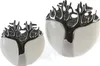 Gilde Vase, "Tree", Keramik, weiß, silberfarben, VE 1, L. Voir les images du produit 3