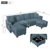 Merax Modulares Ecksofa, 4-Sitzer Sofa mit Stauraumhockern, Produktbild-Vorschau 6