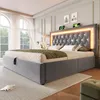 Lit rembourré 160x200 cm Lit double avec bande LED Voir les images du produit 2
