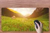 MuchoWow® Schreibtischunterlage Blumen - Berg - Sonne 80x40 Produktbild-Vorschau 3