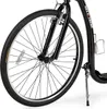 Close-up of the front wheel and fork of a black scooter. Produktbild-Vorschau