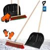 A collage of snow removal tools and gloves on a snowy surface. Produktbild-Vorschau