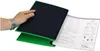 A hand holding a black and green binder with papers inside. Náhled obrázku produktu