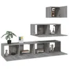 4-tlg. TV-Schrank-Set Grau Sonoma Holzwerkstoff Produktbild-Vorschau 4