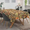 Tischdecke 140x140cm Rechteckig Braun abwaschbar Baumwolloptik Herbstlaub Braun, Ansicht 7 Produktbild-Vorschau