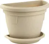 Wand Pflanzkübel mit Untersetzer 2,4L Beige Produktbild-Vorschau 1