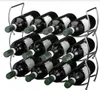 A metal wine rack filled with wine bottles, presented on a white background. Náhľad obrázku produktu