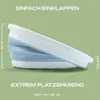 A folded laundry basket shown from the side, with dimensions indicated. Produktbild-Vorschau