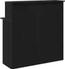A black reception desk shown from a slightly angled side view against a white background. Podgląd zdjęcia produktu