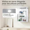 K-Möbel Vitrine suspendue en verre blanc (80x60x25 cm) avec Voir les images du produit 5