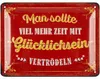LANOLU Retro Blechschild 'Zeit mit Glücklichsein Produktbild-Vorschau 1