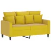 The Living Store 2-tlg. Sofagarnitur mit Kissen Gelb Samt Produktbild-Vorschau 4