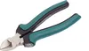A pair of green and black handled diagonal cutting pliers on a white background. Produktbild-Vorschau