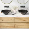 vidaXL Lavabo 2 pcs Noir Brillant Ø42x14 cm Céramique Voir les images du produit 2