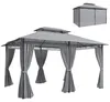 Outsunny Pavillon 4x3 m Wasserabweisend Stabil Produktbild-Vorschau 1