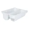 A white plastic sink compartment for a washing machine, shown from a side angle against a white background. Produktbild-Vorschau