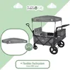 A marketing image showing a FableKids Leo X4Plus wagon with a canopy and storage bag, with an inset image of the folded canopy. Produktbild-Vorschau