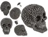 Spardose Totenkopf Design silber 14cm Produktbild-Vorschau 1