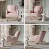 UnboxG Fauteuil à bascule Rose en peluche avec coussin, Voir les images du produit 6