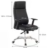 FineBuy Chaise de bureau PORTO cuir véritable noir Voir les images du produit 3