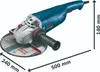 A Bosch angle grinder with measurement indicators. Produktbild-Vorschau