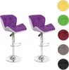 Two purple and white bar stools are shown against a white background, with color swatches on the right. Anteprima dell’immagine prodotto